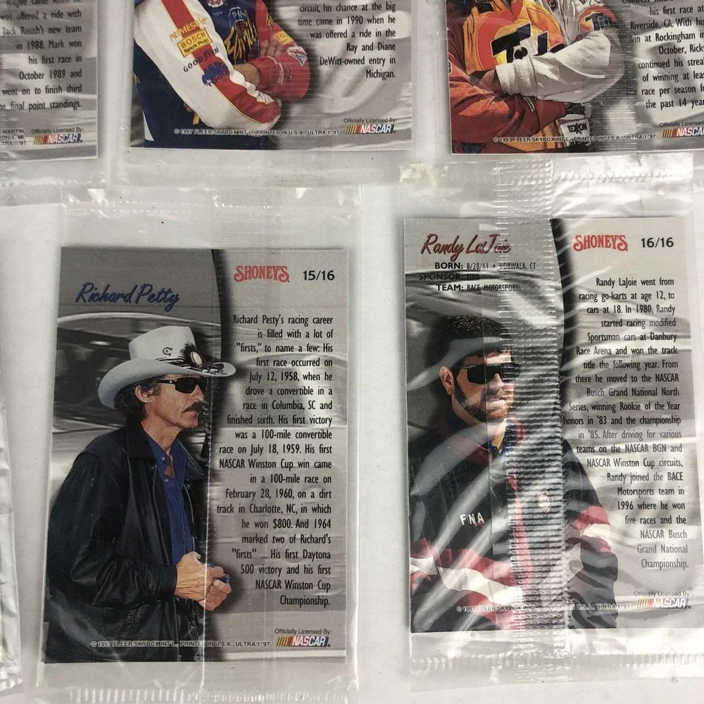 Nascar Race Cards Shoney's Special Fleer Ultra‎ 1997 Factory Sealed Ephemera Vtg